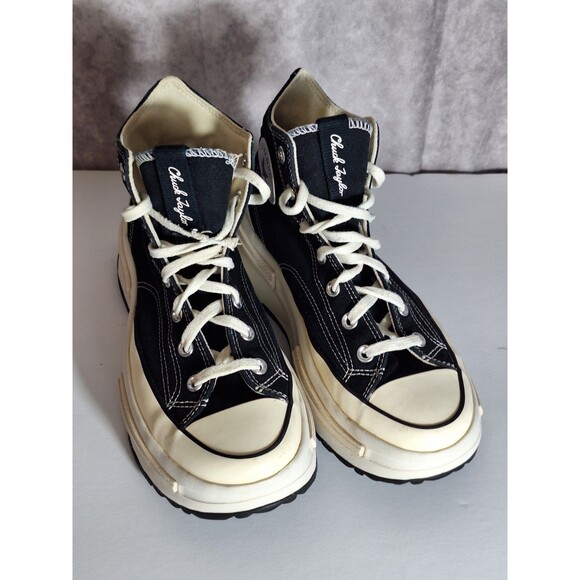 Converse Run Star Legacy CX Hi Top Shoes A00869C Black/White Women's 9 Men's 7.5 - Picture 2 of 14